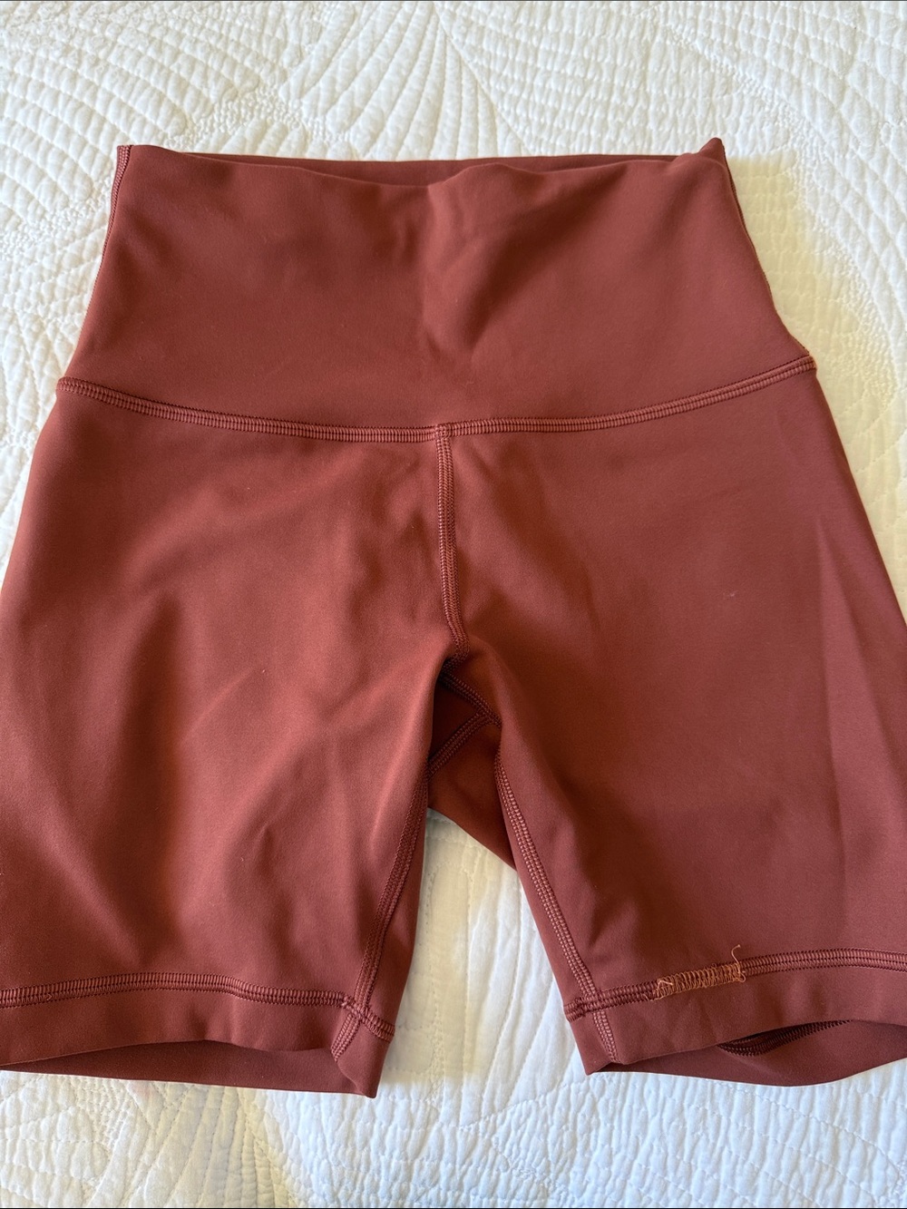 Lululemon High-Waist Women’s Bike Shorts — Rust
